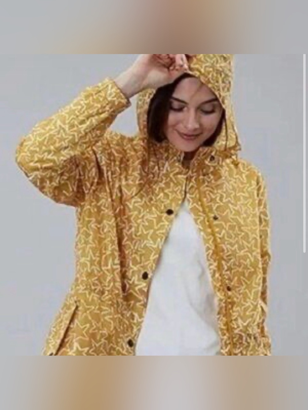 Joules Star Yellow Hooded Raincoat (Medium)